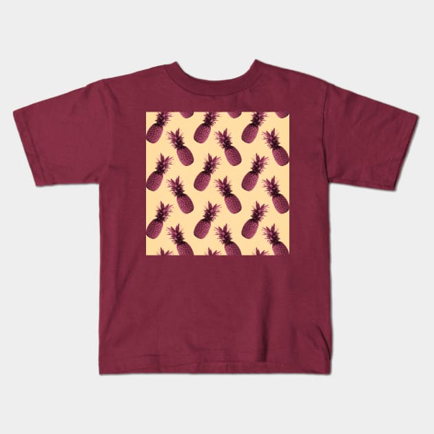 Peppy Pineapple Kids T-Shirt by StudioGrafiikka